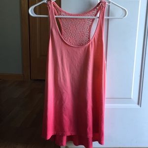 Salmon to red ombré sleeveless top